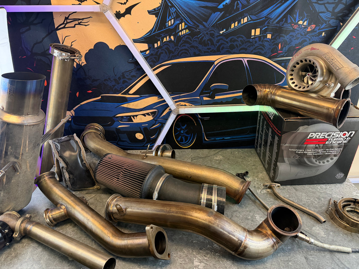 ETS rotated turbo kit 700 + hp 04-07 STi & 02-07 Subaru wrx PTE 6466 gen 2 EWG 2 bolt w: invidia N1 CBE