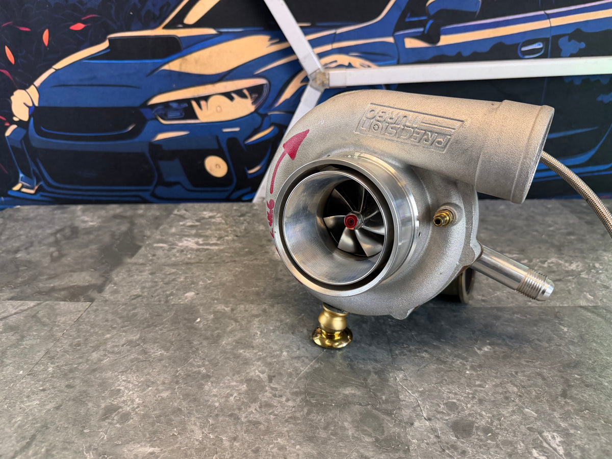 ETS “ rotated “ turbo kit 2008 - 2021 Subaru STi PTE 6466 w/ T51R mod gen 2 ball bearing