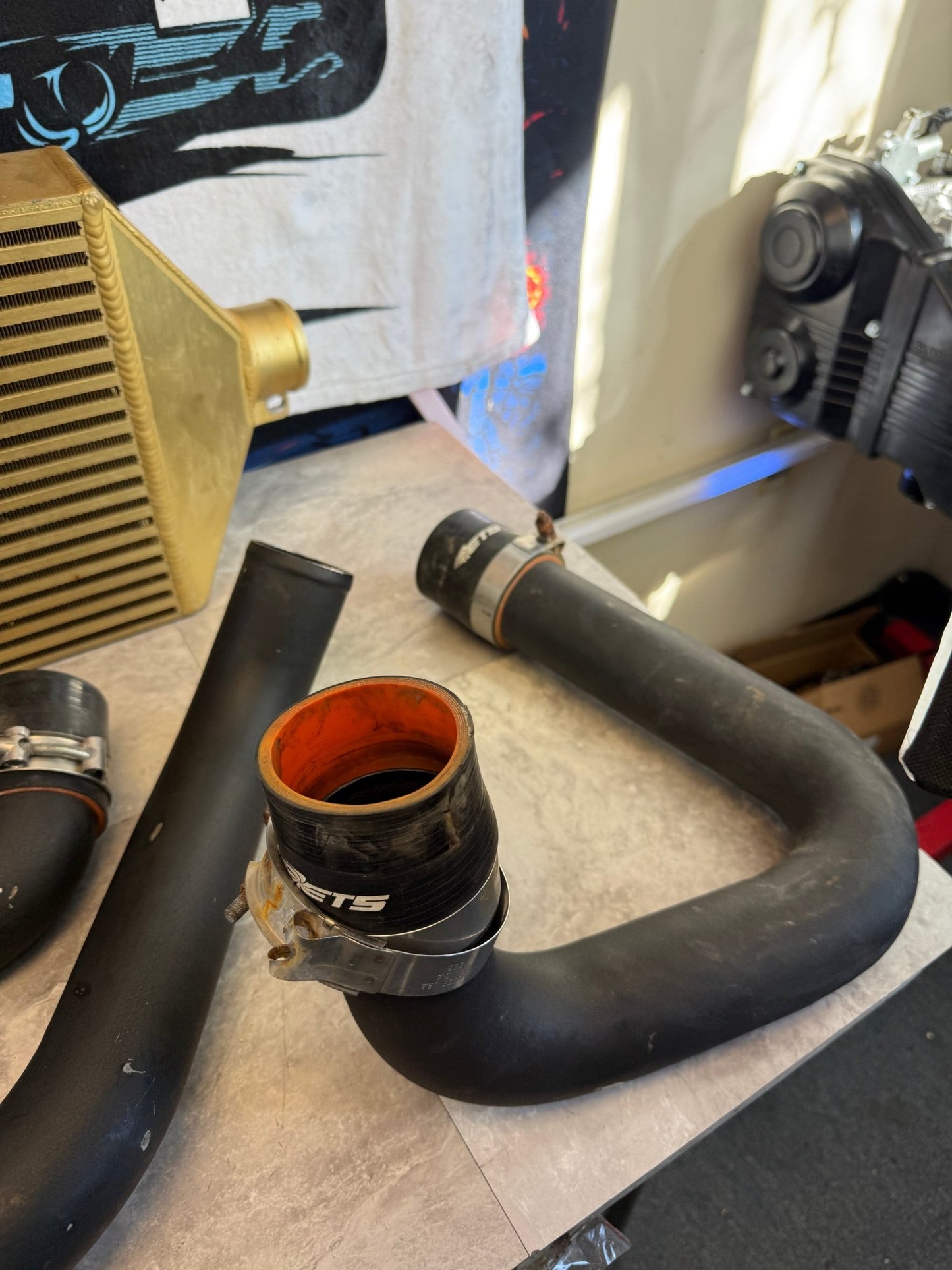 ETS extreme turbo systems FMIC kit front mount intercooler kit 08-14 Subaru STi rotated kit