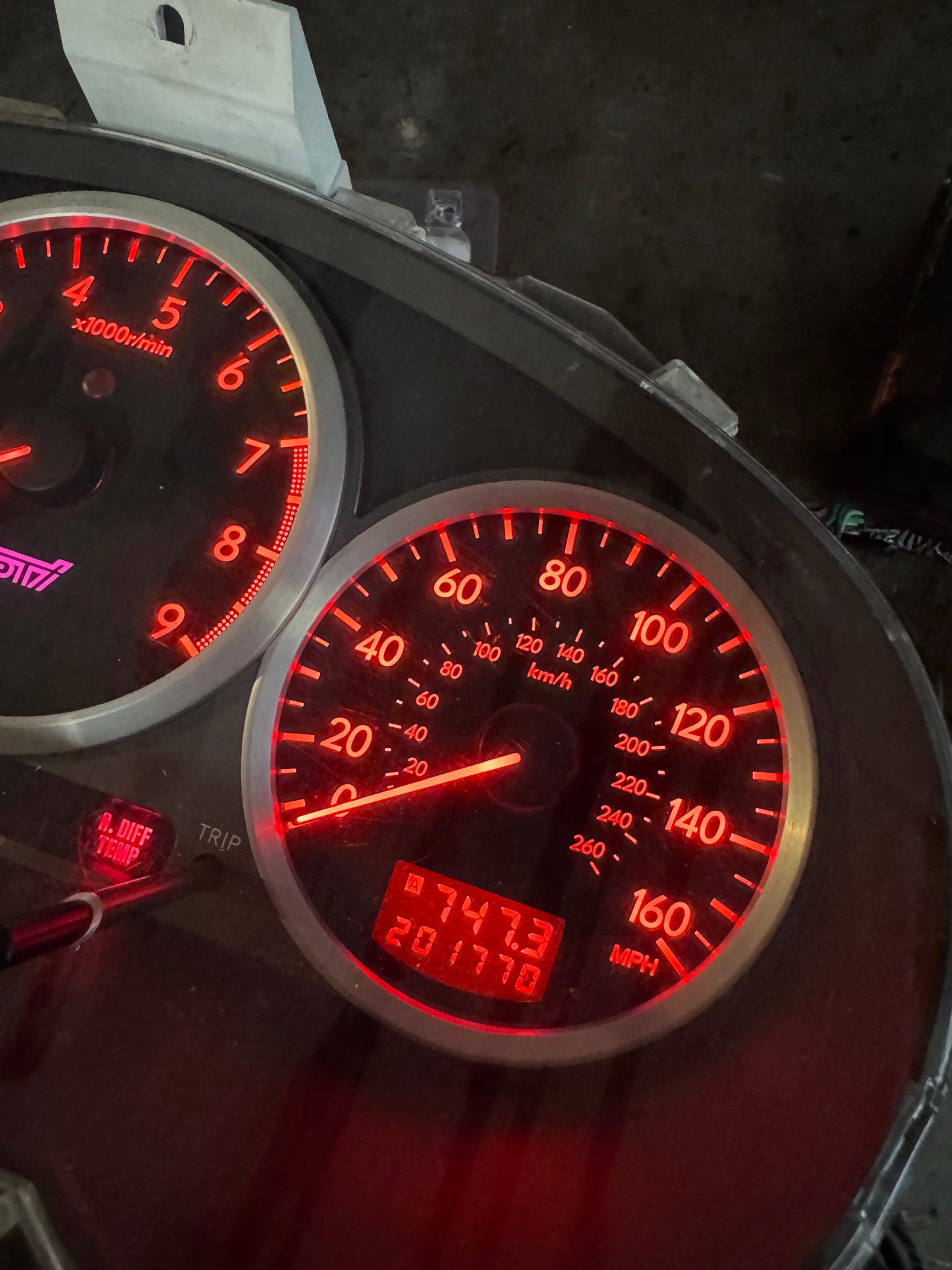 2005-2007 Subaru STi OEM Instrument Gauge Cluster 201k Miles Tested Working 6MT