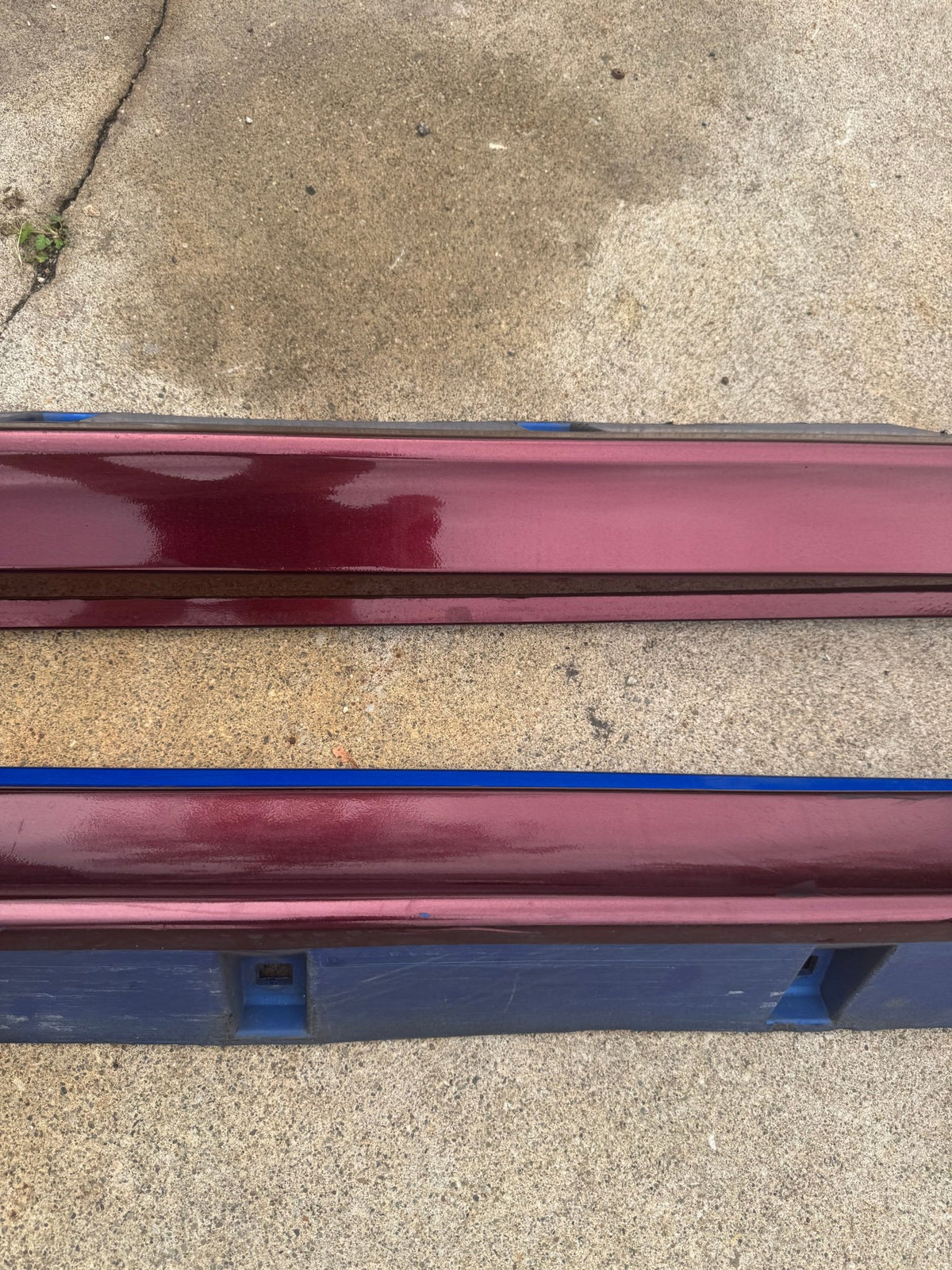 2011-2014 Subaru WRX / 2008-2014 Subaru WRX STi Hatch OEM World Rally Blue WRB Side Skirts Assembly Wrapped