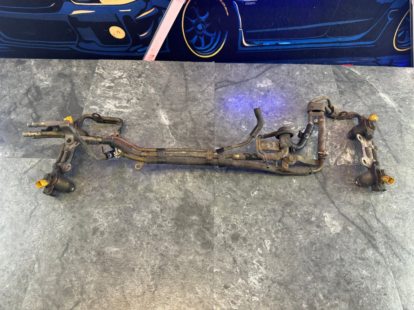 2004-2007 Subaru WRX STi OEM Under Manifold Fuel Lines And Rails With Side Feed Injectors