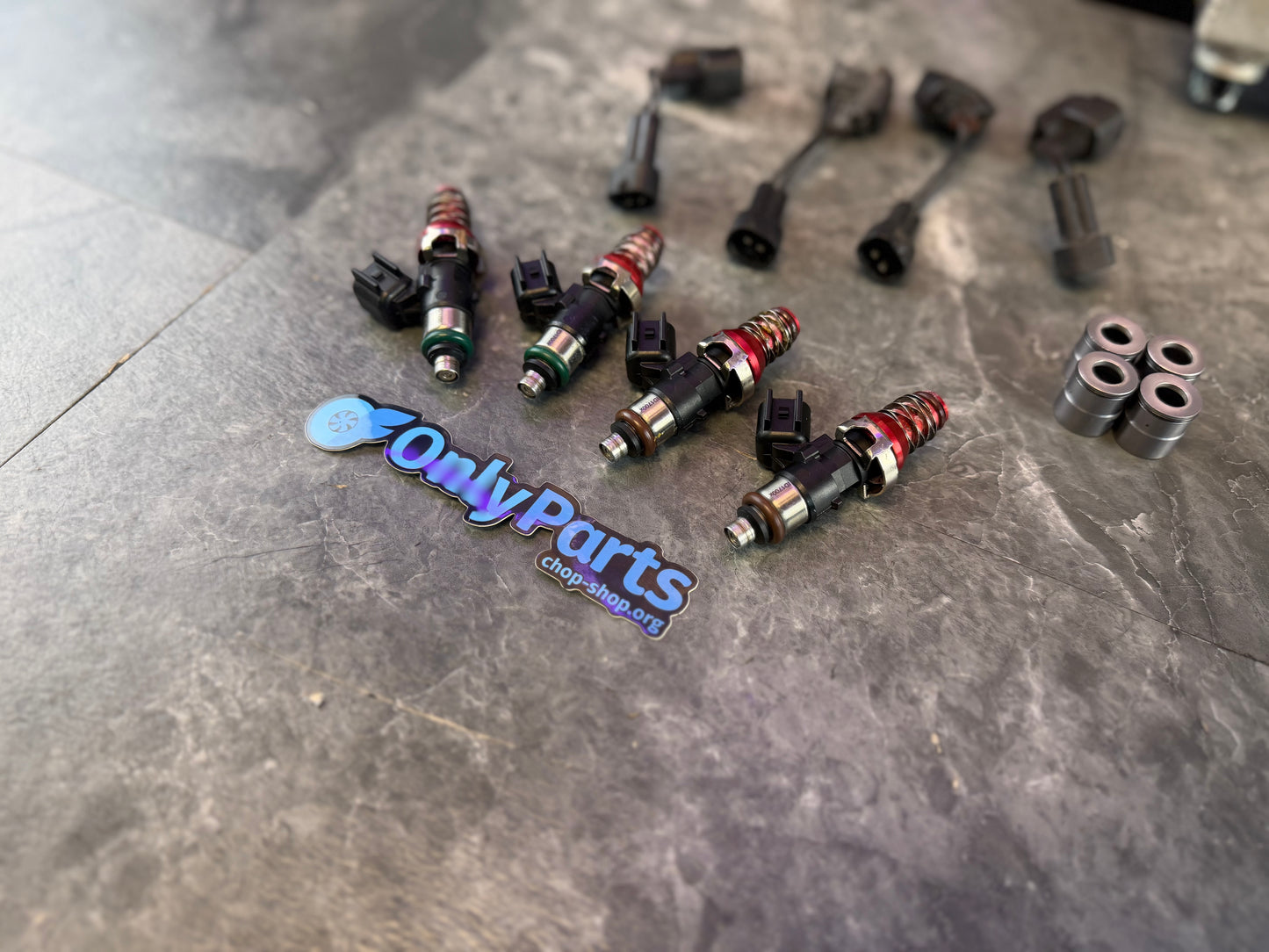 ID 1700 X XDS Subaru STi & wrx top feed fuel injectors flex fuel w/ 14 mm caps / plug & play