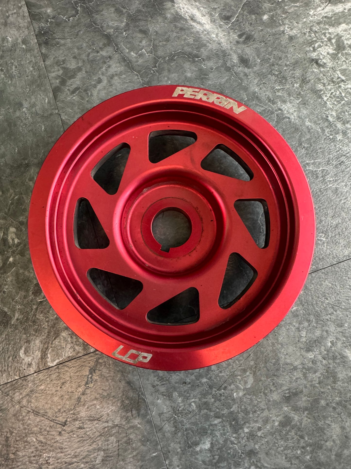 2004-2021 Subaru STi / 2002-2014 Subaru WRX Perrin Light Weight Crank Pulley Red
