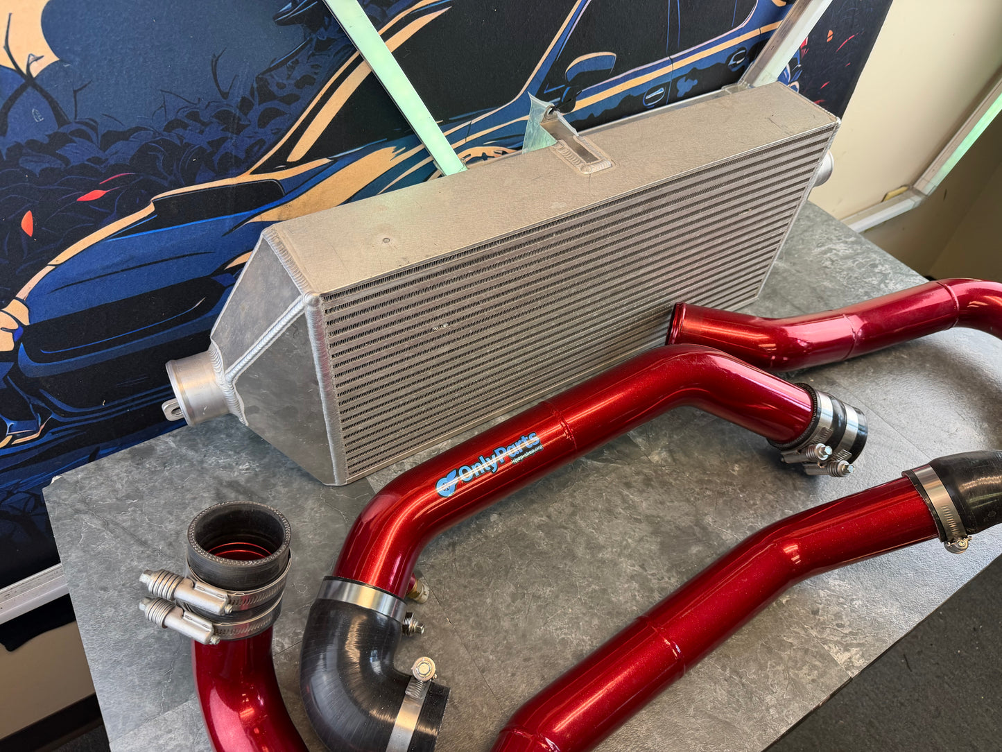 ETS FMIC kit 2015 - 2021 Subaru STi 4” w/ candy painted pipes ( for use with rotated bw & PW street manifold )