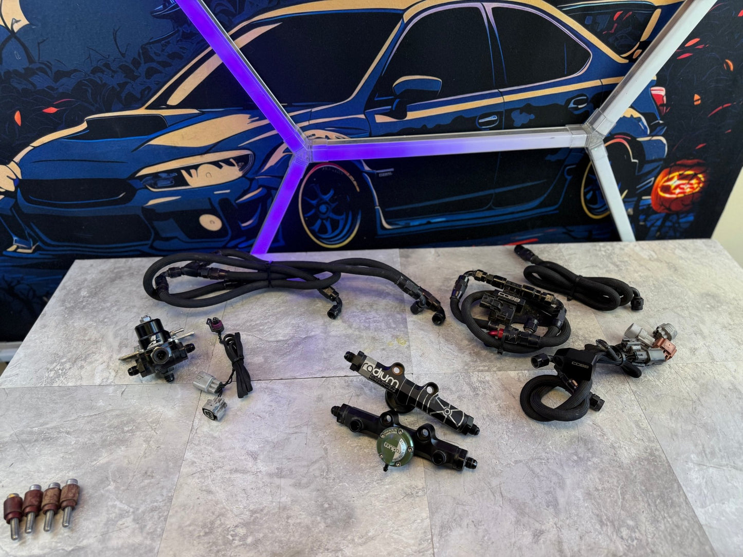 Cobb flex fuel kit PRE GREENSPEED 08-21 Subaru STi 08-14 wrx w/ radium rails / dampners & lines & areomotive FPR