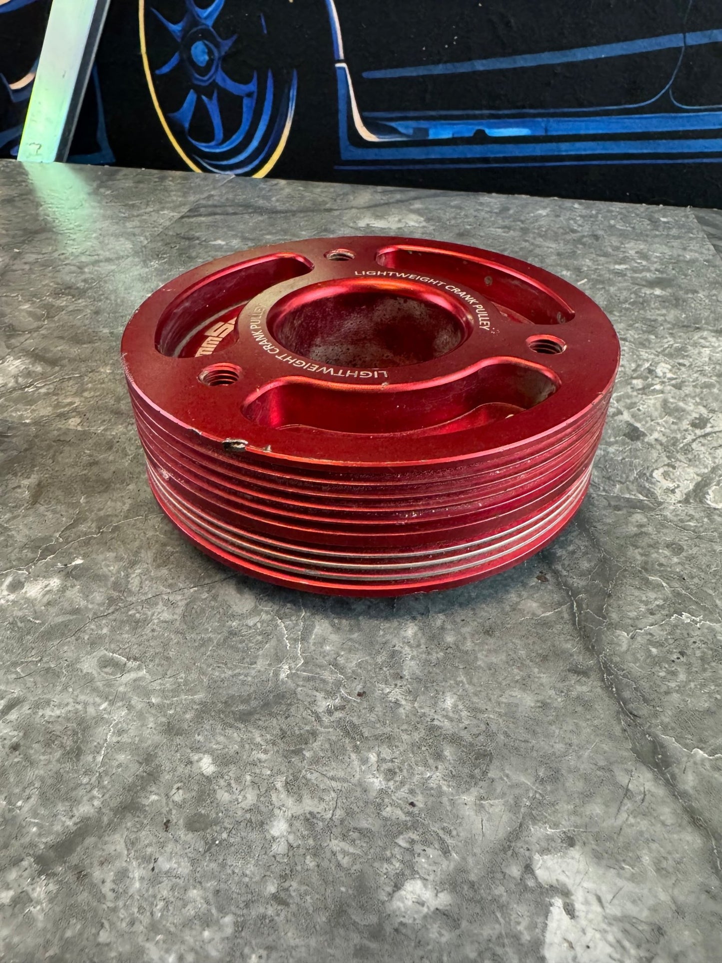 2004-2021 Subaru STi / 2002-2014 Subaru WRX Grimmspeed Light Weight Crank Pulley Red