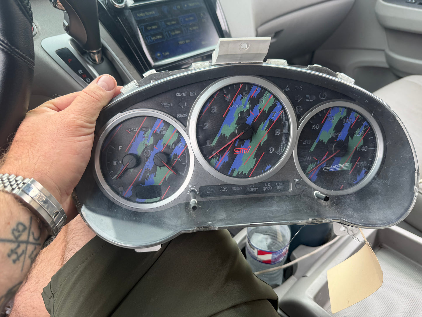 Subaru STi gauge cluster oem 2004 w/ HKS oil slick over lay DCCD 6 speed swap 84k miles