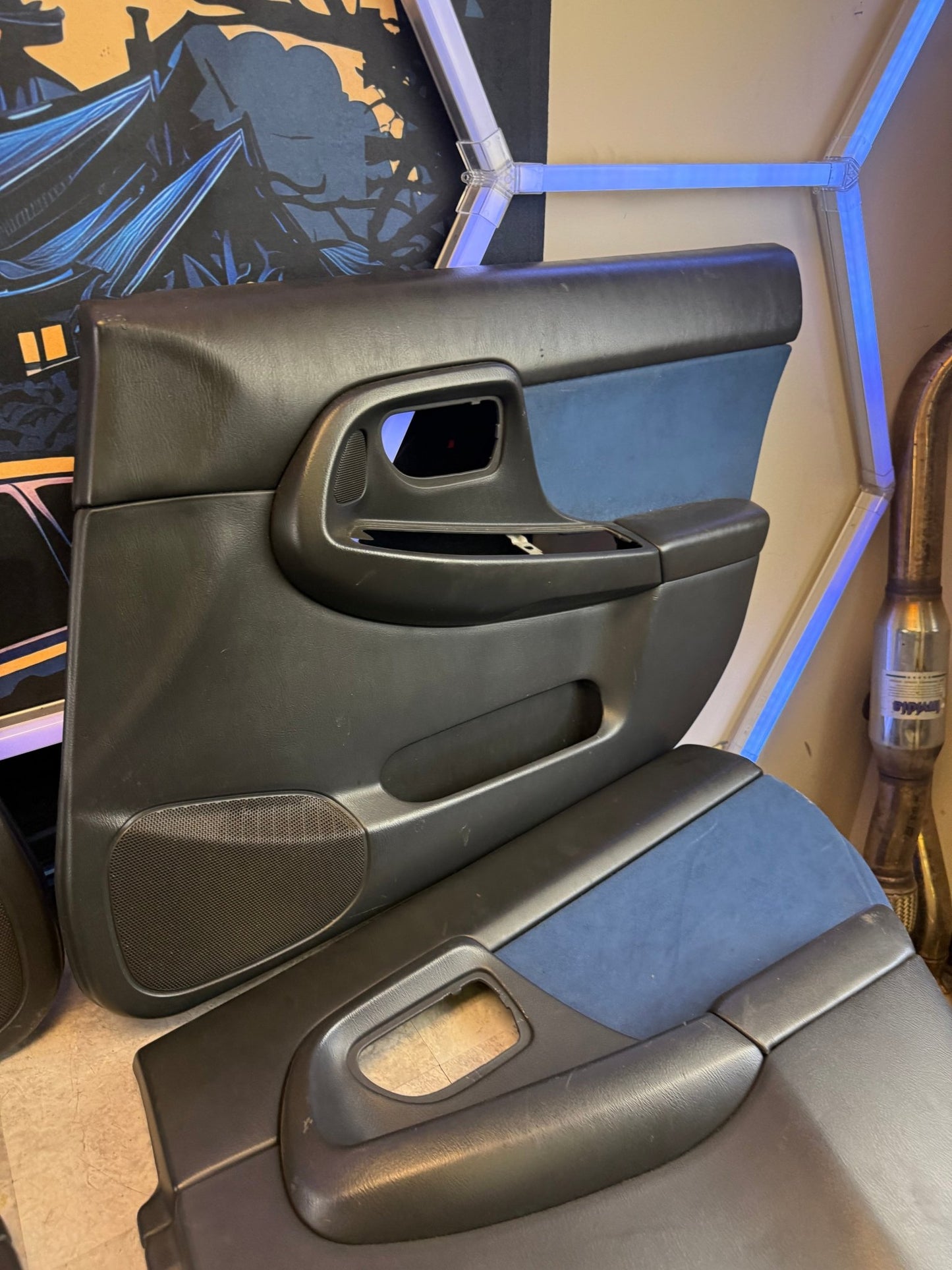 OEM Subaru STi 2004 wrx “ blue “ alacanta suede door cards 2002-2004 wrx bugeye blobeye 04