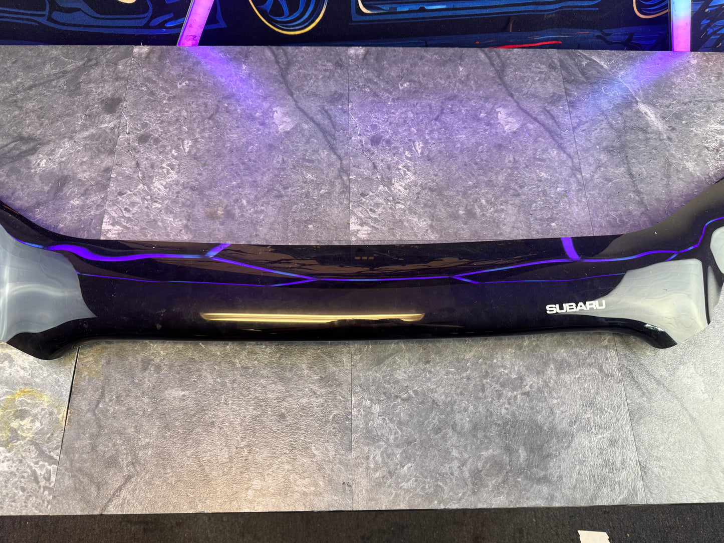 2004-2005 Subaru WRX STi OEM Acrylic Hood Deflector Bug Shield Trim Assembly