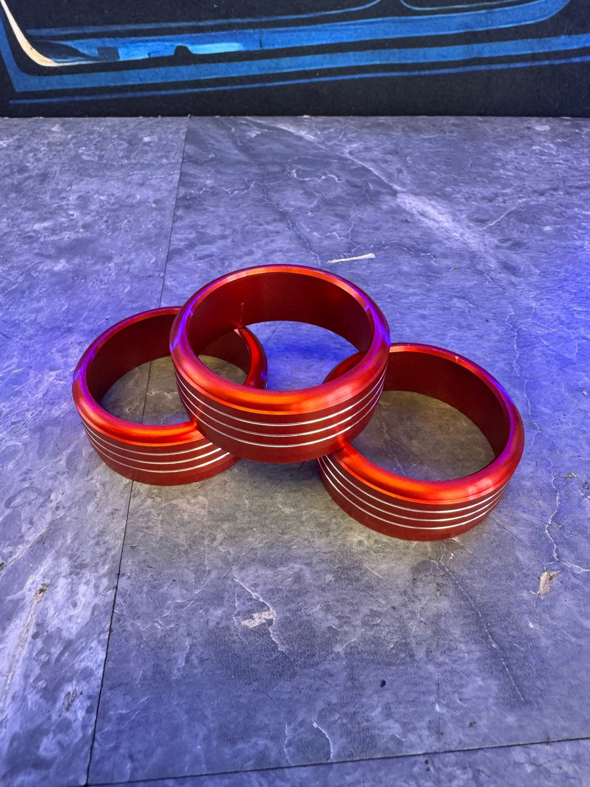 2015-2021 Subaru WRX STi Billetworkz Aluminum Climate Control Knob Covers Red