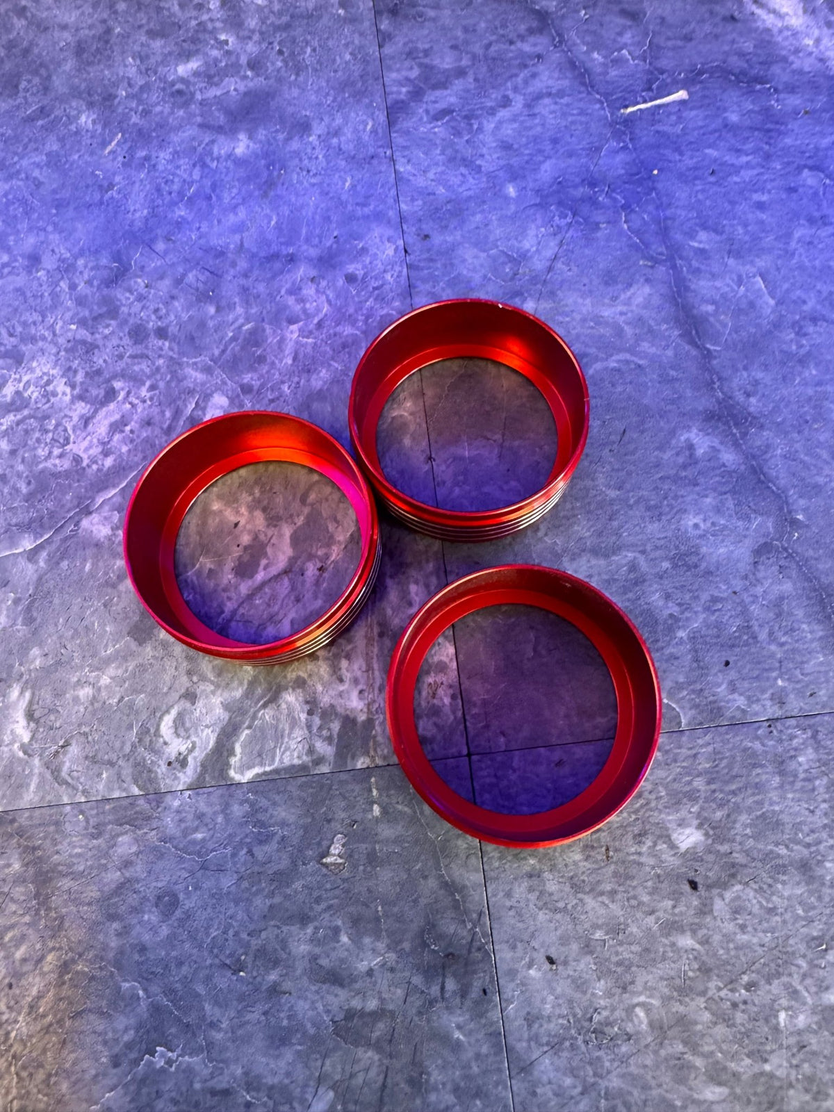 2015-2021 Subaru WRX STi Billetworkz Aluminum Climate Control Knob Covers Red