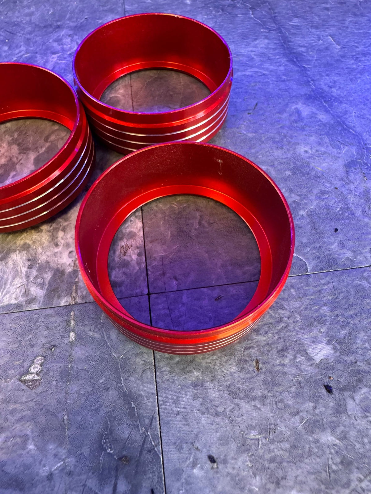 2015-2021 Subaru WRX STi Billetworkz Aluminum Climate Control Knob Covers Red