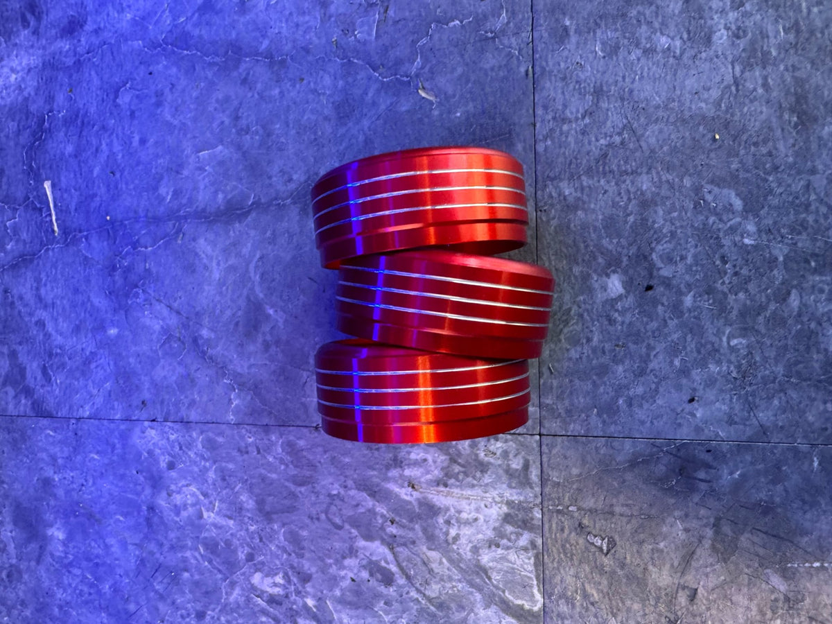 2015-2021 Subaru WRX STi Billetworkz Aluminum Climate Control Knob Covers Red