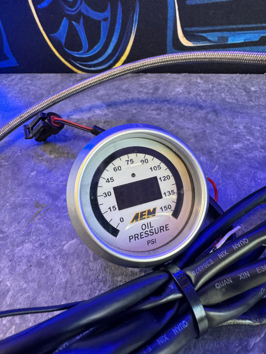 AEM Oil Pressure Gauge AEM 35-8460 With Sensor And Harness
