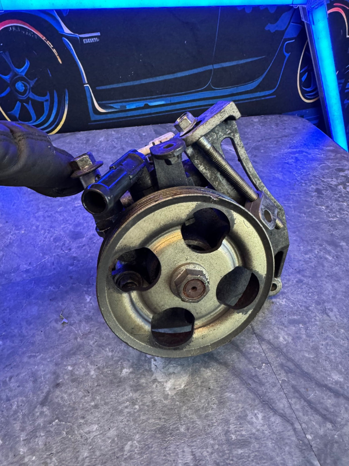 2008-2014 Subaru WRX STi OEM Power Steering Pump Assembly With Bracket