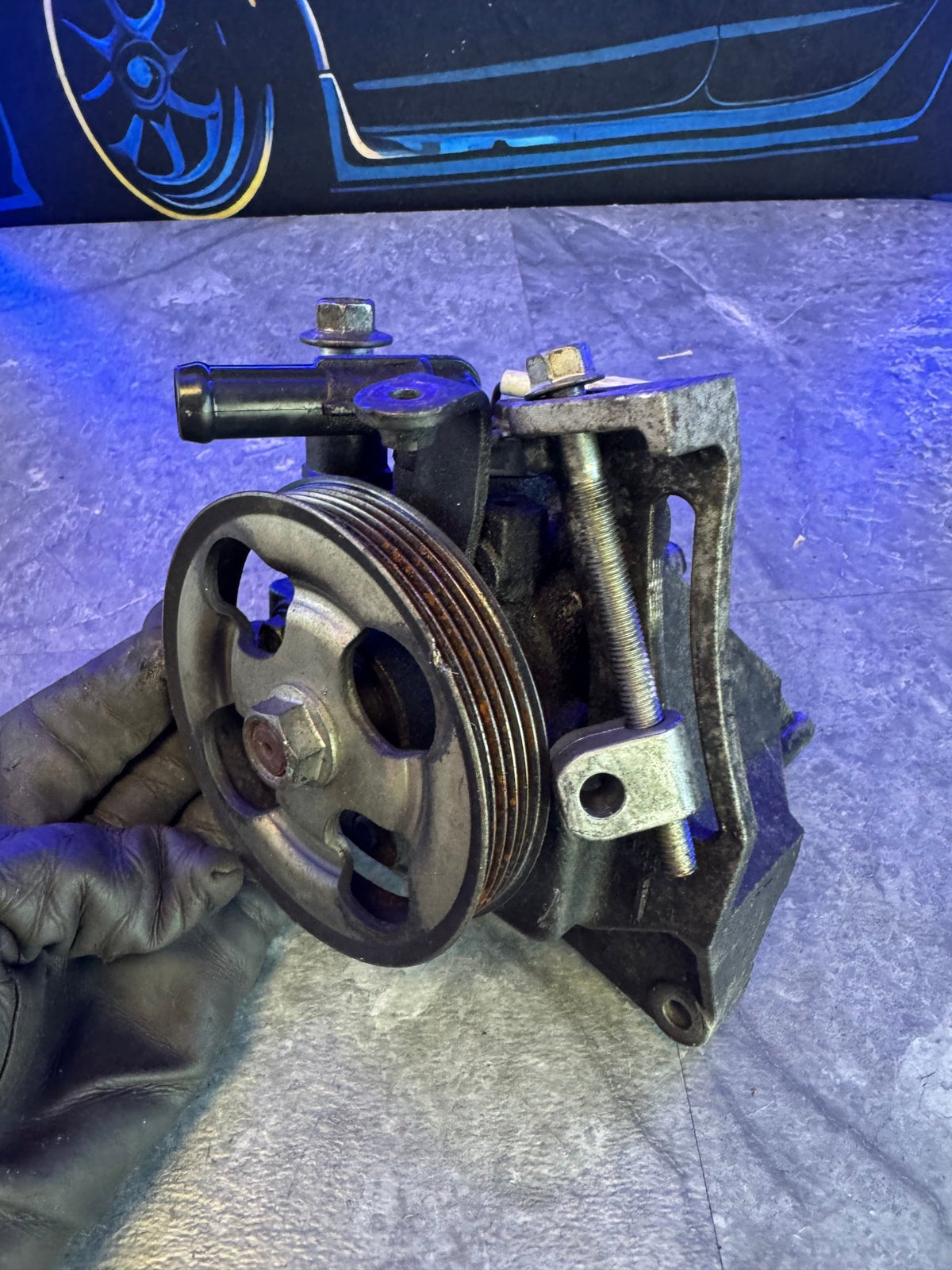 2008-2014 Subaru WRX STi OEM Power Steering Pump Assembly With Bracket