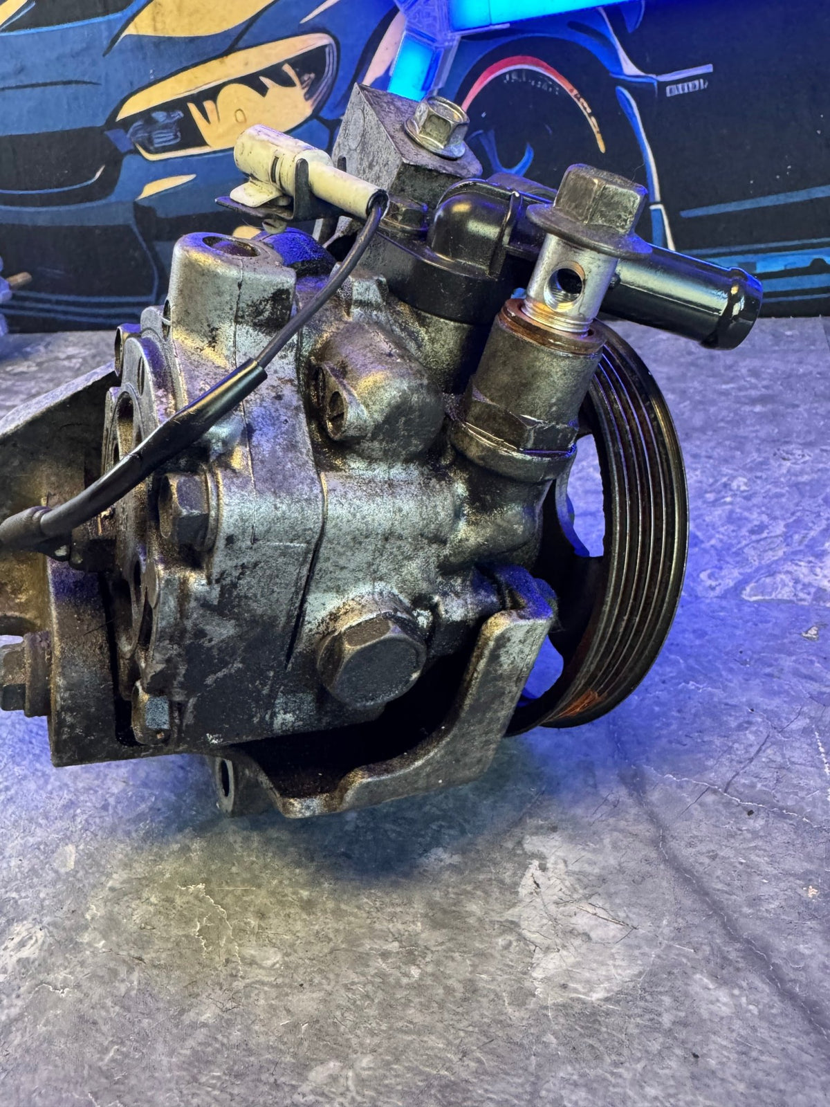 2008-2014 Subaru WRX STi OEM Power Steering Pump Assembly With Bracket