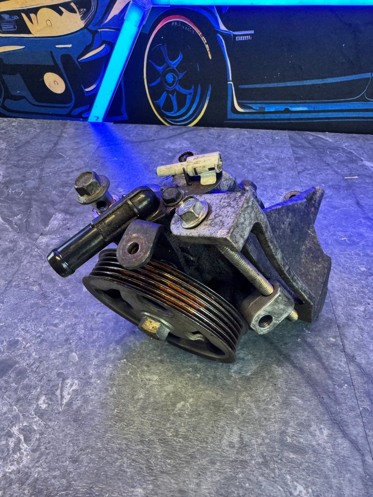 2008-2014 Subaru WRX STi OEM Power Steering Pump Assembly With Bracket