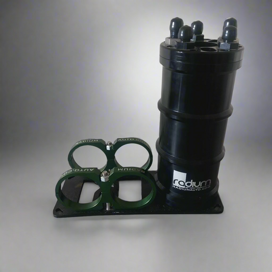 Radium 2 Liter Surge Tank w/ Twin Billet Holders for Pumps