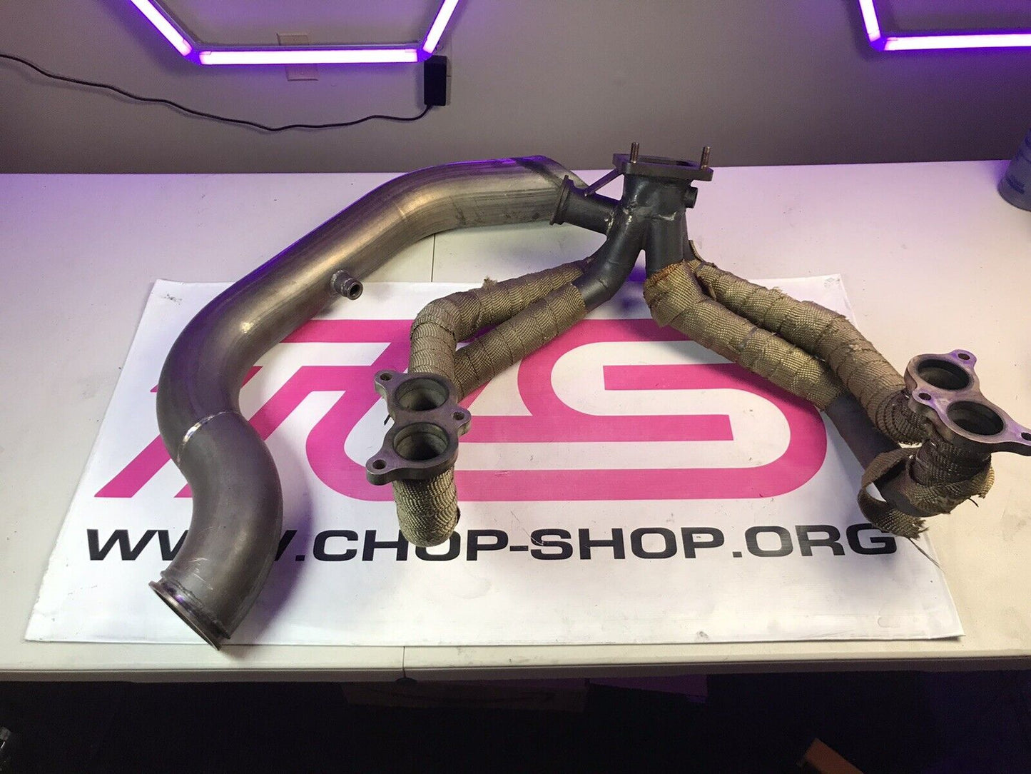 Schedule 10 Custom Stainless Exhaust Header w/ Bumper Exit Subaru EJ Turbo